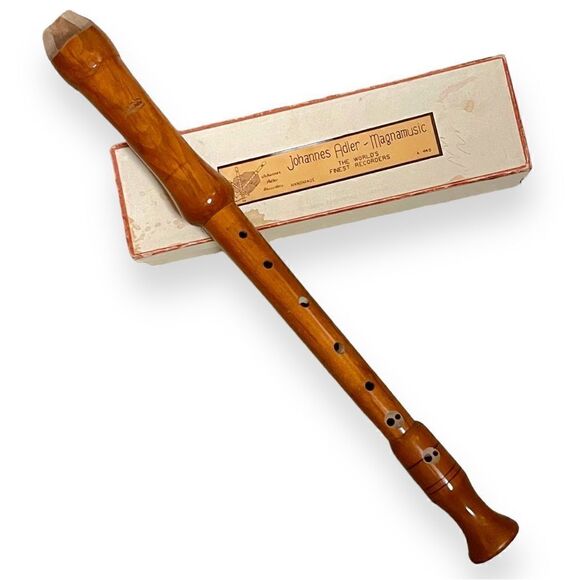 Handmade Germany Johannes-Adler Magnamusic Wood Recorder A:440 Original Box - Picture 1 of 16